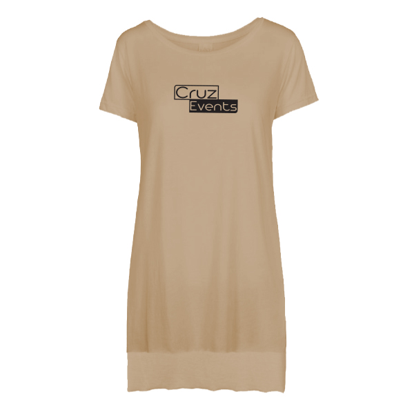 CRUZ EVENTS | T-SHIRT DONNA LUNGA BEIGE